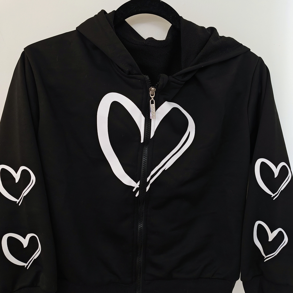 Black Heart Hoodie for Kids